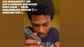 unboxing Vvs1 Moissanite Hip Hop Star Pendent 3mm white gold rope chain diamond test review💎🔥 [upl. by Pedaias]