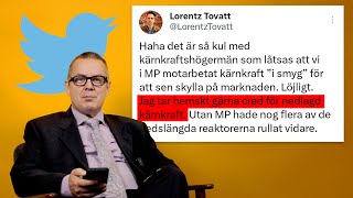 Jan Blomgren läser miljöpartisten Lorentz Tovatts tweets [upl. by Coralyn]