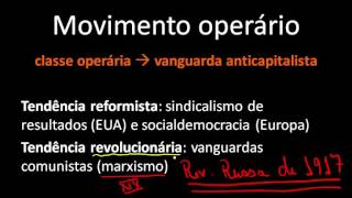 Sociologia Aula 37  O movimento operário revolucionário e o positivismo reformista [upl. by Enilec]