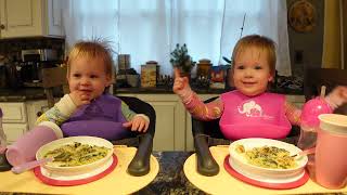 Twins try portabella and goat cheese ravioli [upl. by Nalon]