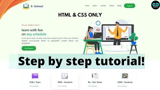 How to make school website using HTML and CSS  Elearning Website  StepbyStep Tutorial [upl. by Eanal]