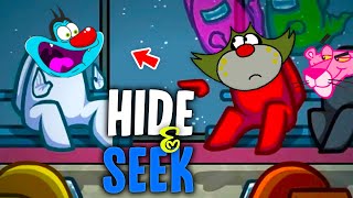 Part2 Oggy And Jack Playing Funny HIDE AND SEEK in Among us😂😂😂 [upl. by Dnaleel]