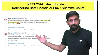 NEET 2024 Latest Update on Counselling Stay  NTA Latest update NEET 2024  NEET Latest Update 2024 [upl. by Chally]