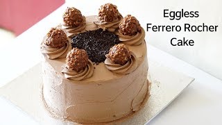 Ferrero Rocher Cake  Eggless Ferrero Rocher Cake  Non Dairy Whipped Cream Cake [upl. by Digdirb957]