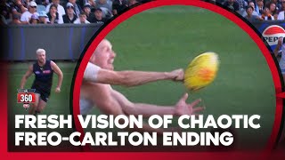 The ball was touched TWICE in controversial call  AFL 360  Fox Footy [upl. by Enelehs]