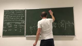 06 IEF Comparative advantage model  part 3 production possibility frontier and autarky [upl. by Notsej]