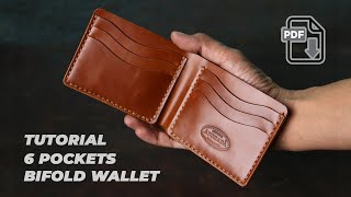 6 Pockets Bifold Wallet  Tutorial with PDF pattern [upl. by Ahsikyw508]