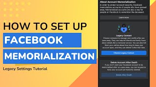 How To Set Up Facebook Memorialization and Legacy Settings [upl. by Philbrook]