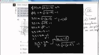 Secondaire 5 SN Québec Trouver la règle de la fonction racine carre à partir dun graphique [upl. by Nalim39]