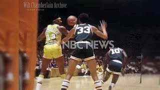 Kareem AbdulJabbar vs Wilt Chamberlain 102469 First H2H  Rare Courtside Clips [upl. by Angelina]