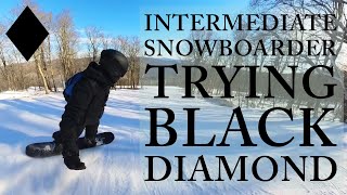 Intermediate Snowboarder Trying Black Diamonds [upl. by Isaac]