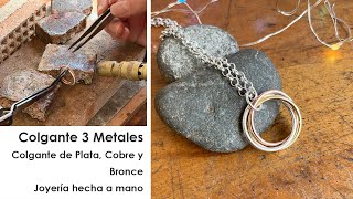 Te enseño a hacer un Collar Fácil en Plata Cobre y Bronce Tutorial de joyas navideñas paso a paso [upl. by Ainoz]