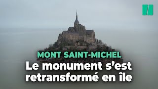 Le Mont SaintMichel se transforme en île à loccasion des grandes marées [upl. by Anaeda927]