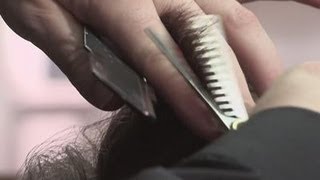 How To Use Hair Thinning Scissors [upl. by Nimzaj]