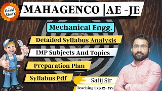 Mahagenco AE JE Mechanical  Detailed Syllabus Analysis  IMP Topics amp Subjects Preparation Plan [upl. by Ellinej]