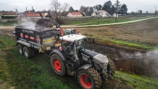 ⚫⚫🔴Un ensemble NOIR aux épandages  ETA LA LOUVIERE en action 😍BERGMANN BLACK  Fendt 942 [upl. by Zahc]