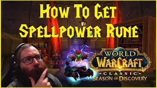 Season of Discovery How To Get Spellpower Rune [upl. by Hadria]