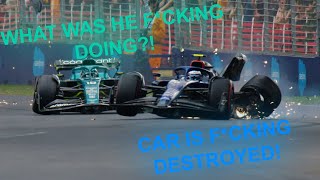 Stroll and Latifi crash Australia Qualifying 2022 Full Team Radio [upl. by Pauli]