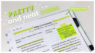 HOW TO TAKE PRETTY AND NEAT NOTES  Aesthetic quick and effective  Notebook Flipthrough [upl. by Moor]