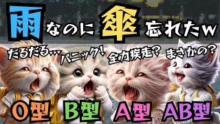 【血液型あるある】忘れ物したらどうする？【猫アニメ】 [upl. by Darbie]