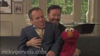 Ricky Gervais with Elmo and Warwick Davis [upl. by Gefell341]