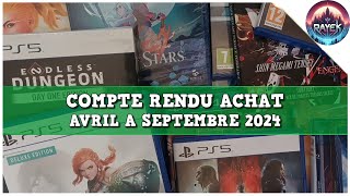 COMPTE RENDU ACHAT AVRIL A SEPTEMBRE 2024 [upl. by Yerdua547]