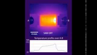 Acoustothermal heating of polydimethylsiloxane microfluidic system [upl. by Coniah]