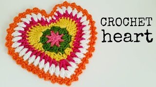 How to Crochet a HEART great as POTHOLDER ♥ CROCHET LOVERS [upl. by Nyltac]