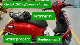 Bajaj chetak 2901charger OFF Board charger Warranty charger Replace waterproof chargers problem [upl. by Ivek696]