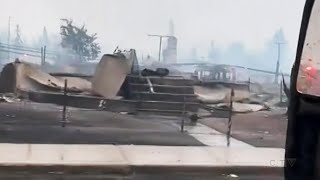 Video shows trail of destruction in Jasper after wildfire [upl. by Crescen]