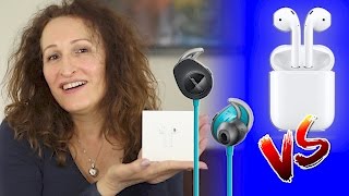 Comparing Airpods to Bose Soundsport Wireless Headphones [upl. by Juanne]