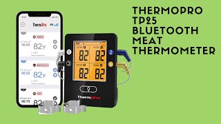 ThermoPro TP25 650FT Bluetooth Meat Thermometer with 4Probes Smart Rechargeable Wireless [upl. by Adnorat]