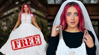 Trying on 13 DESIGNER Wedding Dresses I got for FREE [upl. by Rawley]