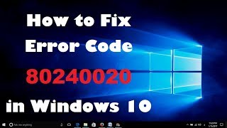 How to Fix Error Code 80240020 in Windows 10 – Failed to Update [upl. by Wakefield890]