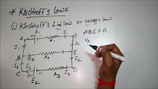 KIRCHHOFFS LAWS  CURRENT LAW  VOLTAGE OR LOOP LAW [upl. by Chaffin858]