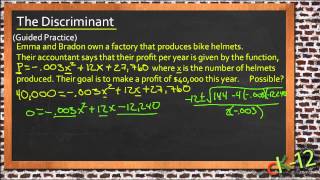 The Discriminant An Application Algebra I [upl. by Eirised770]