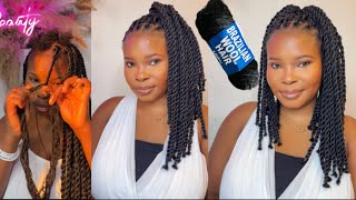 The Easiest Twist Braid with Brazilian wool on Short natural hair [upl. by Eal]