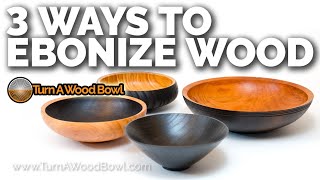 3 Ways To Ebonize Wood Bowls Live Demo Iron Acetate India Ink Fire  Woodturning Video [upl. by Hasan258]