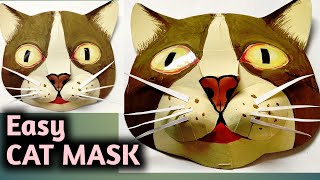 How to Make Cat Mask with Paper Animal Mask Cat Mask Making catmask ckartampdesign [upl. by Hgielek390]