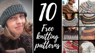 SWEATER  WORSTED YARN  10 free knitting patterns  top down sweater construction colour work [upl. by Cotter]