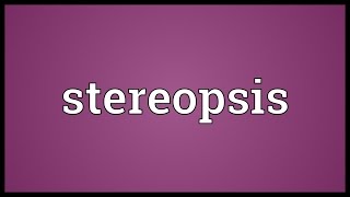 Stereopsis Meaning [upl. by Pelson]