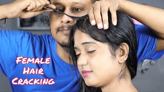 Female Long Hair Cracking  Women Head Massage  Ear Cracking and Neck Cracking  Moral Of ASMR [upl. by Aralomo]