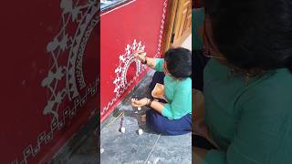 warli art for wall painting warliartwork shortsviral art artist wallpainting [upl. by Cristobal]