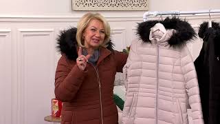 Nuage Stretch Puffer Coat with Removable Faux Fur Trim Hood on QVC [upl. by Matland]