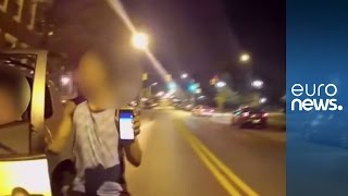 Driver playing Pokemon Go smashes into police car [upl. by Yliah787]