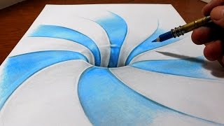 Drawing a Spiral Pattern Hole  Anamorphic Illusion [upl. by Carpio]