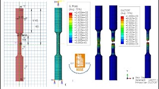 ABAQUS Tutorial Brittle material damage and Tensile test Simulation [upl. by Hazaki586]