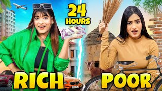 Living Like Rich Vs Normal Girl For 24 Hours Challenge  SAMREEN ALI [upl. by Harv]