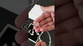 How to open Pandora bracelet Add charms to Pandora Bangle pandora bracelet pandora bangle shorts [upl. by Len69]