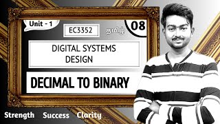 Decimal to Binary in Tamil  Digital Systems Design in Tamil  Unit 1 EC3352 lectures in Tamil [upl. by Jacobsen]